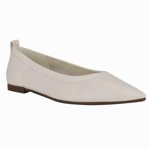 Nine West Raya Pointy Toe Flats - White - Ireland (JO7095142)